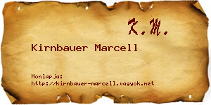 Kirnbauer Marcell névjegykártya
